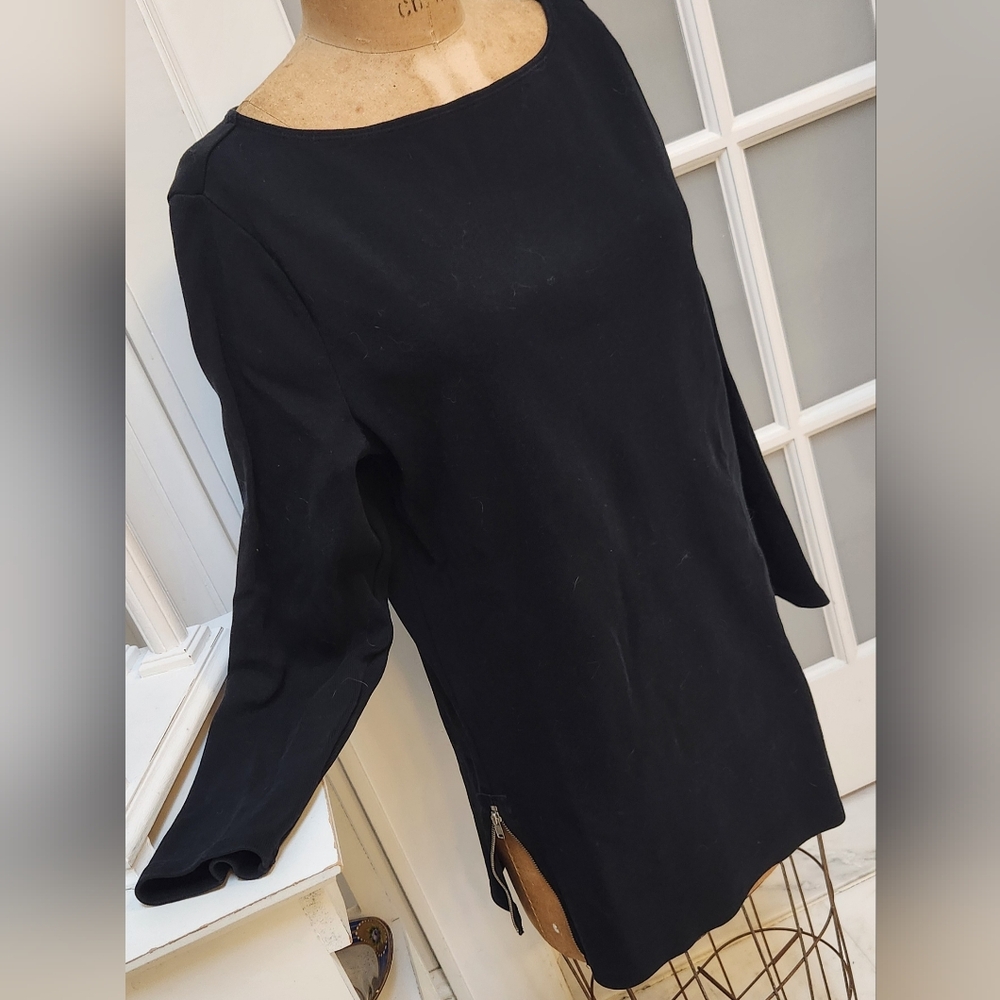 Vintage GAP Long Sleeve Black Boatneck Cotton Top EUC